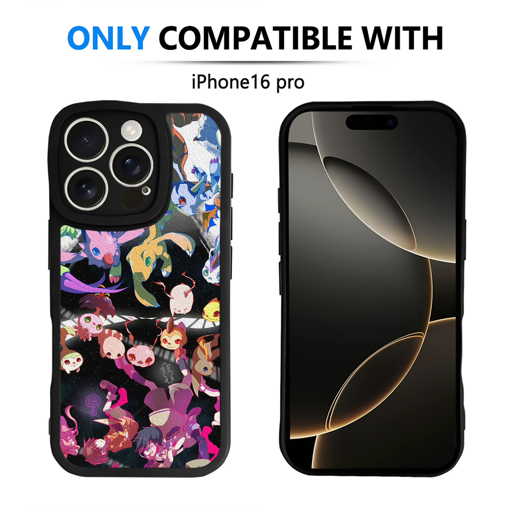 （画像用） Digimon デジタルモンスター/デジモン 【iPhone 16シリーズ対応】シリコンスマホケース（レザー調） 材質：シリコン